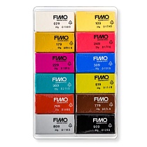 Набор глины полимерной для лепки Fimo Effect Кожа, запекаемая, 12 цветов